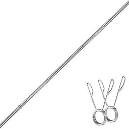 XINN Fitness 4 Feet Straight Barbell Rod (28MM) Heavy Weight Lifting Training for Gym Fitness Workout with 28 mm Internal Dia with Two Olympic Weight Locks-image-21