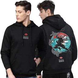 Men's Regular Fit Fleece Casual Hooded Neck Manta Printed Hoodies for Winter Wear (L (P-49)-image-18