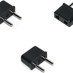 fdealz [ 3 Pieces ] Plug Converter Adaptor (EU Male - US Female) Plug Adapter for USA Flat to Europe Round Pin-image-88