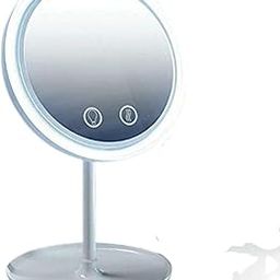 Cozora Portable Pocket LED Makeup Mirror – Travel Compact Folding Cosmetic Mirror with 8 LED Lights, Small Handheld Vanity Mirror for Purse, Outdoor | On-The-Go Use (Blue)-image-3