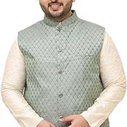 Plus (Since 1958) Men's Jacquard Silk Self Design ONLY Nehrujacket-picture-16