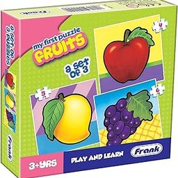 Frank Fruits - A Set of 3 Jigsaw Puzzle for Kids Above 3+ Years - Fun & Challenging Brain Booster Games - Educational Puzzle for Focus and Memory - 10209-3