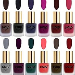 Volo Velvet Dull Matte Colors Nail Polish Combo in Wholesale Rate(Chocolate Brown, Black, Russian Navy Blue, Magenta, Maroon, Passion Pink, Grey, Light Wine, Dark Green 96 ml) Pack of 12-image-68