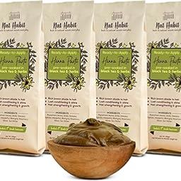 Nat Habit Henna Paste, Pre-Soaked in Black Tea and Herbs,100% Natural Rajasthani Henna, (Pack of 4 x 220g)-48