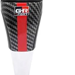 aakichi GR Sport Carbon Fibre Pattern Automatic Transmission Gear Shift Knob, Black and Red Compatible with Toiota Fortuner/Hilux (Carbon Fiber with Red Strip)-16