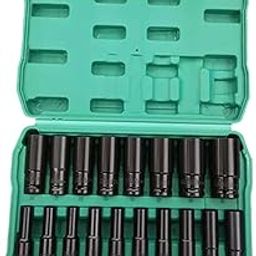 Bnf 20 Pieces 1/2" Drive Impact Socket Set High Hardness Portable Hex Socket Set Automotive Tools & Supplies | Hand Tools | Sockets & Socket Sets-17