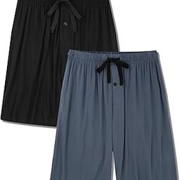 Men's Pajama bottoms Lounge Sleep Shorts Soft Comfortable Breathable Pajamas Shorts with Pockets 2 Pack-image-27