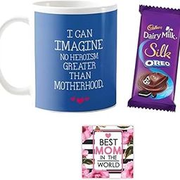 YaYa cafe™ Mother's Day Chocolate Gifts Combo for Motherhood Mug, 1 Dairy Milk Silk Oreo Chocolates 60 gm, with Coaster-image-95