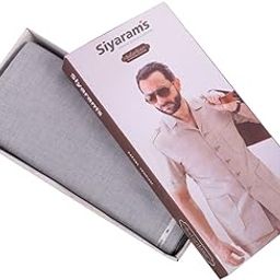 Men's Polyester Unstitched Safari Fabric (Light Grey, Free Size)-picture-7