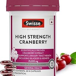 Swisse High Strength Cranberry for PCOS, PCOD & UTI - 25000mg Cranberry Extract, Antioxidant Rich Supplement Supports Bladder & Kidney Health (30 Tablets)-image-62