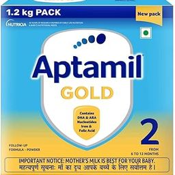 Aptamil Gold Infant Formula Milk Powder for Babies - Stage 2 (6-12 Months) - with Prebiotics and DHA - 1.2 kgs - Large Pack-14