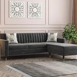 Gaimrao ! Classic 3+Ottoman Three Seater Sofa Luxury Chesterfield Modern Fahionalable Sofa Set for Living Room, Bedroom, Office, and Hallway-Colour (Dark Grey)-image-99