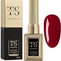 THR3E STROKES HEMA FREE Red Nail Polish, 1 Pcs 15ml Soak Off Gel Polish Nail Art Manicure Salon DIY Gel Nail Design Decoration at Home Nails Manicure Kit Gift (MACHIN SE SUKHENGI)(UV LAMP NEEDED) (90 - Red Devil, 15ML)-picture-24