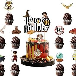 Zyozique Happy Birthday Cake Topper and Cupcake Toppers for Harry Birthday Cake Decorations Kids Party Supplies (Pack of 11)-16