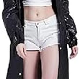 W+ Girls EVA Plain Transparent Rain Coat Hooded Outdoor Water Resistant Portable Raincoat Suit (Black)-image-65