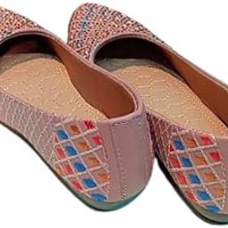New Cobbler Shoe Factory Women's Floral Print Ballet Flats, Pink Slip-On Casual Shoes with Patterned Design-image-36