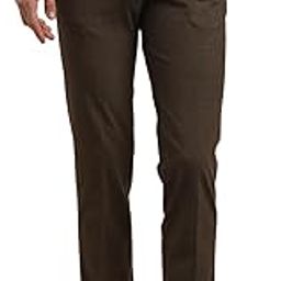 turtle Men Brown Slim Fit Dobby Flat Front 4 Way Stretch Formal Trouser-picture-34