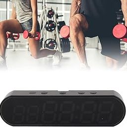 Portable Gym Timer, Fitness Timer Clock with Low Battery Reminder Function, 1000mAh Multifunctional Workout Timer Interval Clock, LED Training Timer for Home, Garage, Outdoors-1