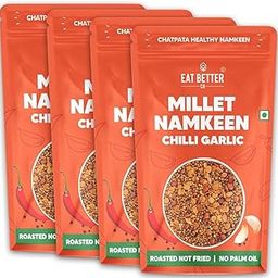 EAT BETTER CO - Chatpata Chilli Garlic Millet Mixture | Crunchy & Healthy Namkeen Snack | Roasted & Diet-Friendly | Low GI & Weight Management Snack - 400g-image-19
