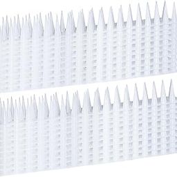 KOKMEYA Bird Spikes, 22FT Outdoor Bird Deterrent Spikes Device for Birds Pigeon Woodpecker Squirrel Raccoon Cat, Plastic Bird Deterrent for Outside, Patio, Roof, Sill, Fascia (Clear, 20Pcs)-image-29