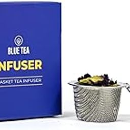 BLUE TEA - Bucket Tea Infuser | Easy Clean Stainless Steel Infuser with Chain Hook | Perfect for Loose Leaf Teas, Herbals, Spices | Fine Steeper, Diffuser, Filter | Featured in Shark Tank | Reusable-picture-14