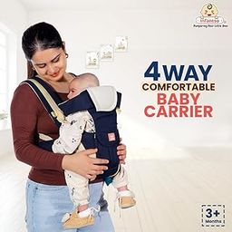 INFANTSO 4-Way Ergonomic Baby Carrier: Comfortable, Breathable, & Adjustable for 03-24 Months (Blue)-picture-7