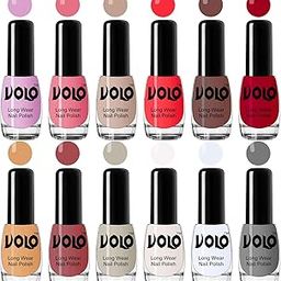 Volo Best Affordable Gloss Nail Polish Combo 12 Pcs Full Year Collection(Purple, Pink, Nude, Red, Nude, Red, Nude, Tan, Nude, White, Top Coat, Grey) 60 ML-image-69
