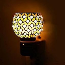 Kriviya Glass Kapoor Dani, Electric Camphor Diffuser Red Water Drop Electic Camphor Burne, |Multipurpose Incense Aroma Dhoop Dani with Switch On/Off |Electrical Night Lamp for Home, Office (M-6 Red)-42
