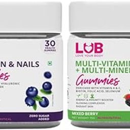 LUB Love Your Body Multivitamin & Multimineral Gummies with Hair Skin and Nails Gummies Bundle Pack of 2 | Daily Supplement for Men and Women | No Added Sugar (60 Gummies)-image-50