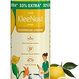 Kleenest Natural Dishwash Liquid 1 litre | With Lemon Odour Busters | Removes Tough Grease, Soft on Hands | Plant-Derived Actives, LABSA & Paraben free | Safe for Baby & Pet Utensils-image-27