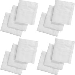 Kuber Industries Premium Cotton Handkerchief For Men|Pocket Hanky For Men|Neat Stiched With Solid Color " 41x 41 CM"|Pack of 12 (White)-image-53