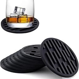 My Creative Hut Silicone Coasters Set of 6 Pot Holder Drink Coasters Perfect Tea Coasters for Dining Table for Hot Pots All Type of Glasses Mugs hot and Cold (Black)-image-4