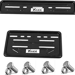 XDER Metal Bike Number Plate Frame with 4 PICS NUT Bolt Protects Your Bike HSRP from Any Kind of Damage-image-1