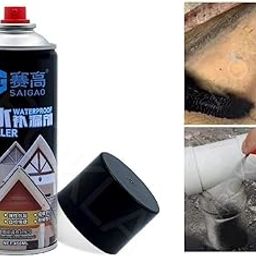 VazzLox Leak Proof Sealer Spray Leakage Repair Waterproof Spray for Leakage Roof Waterproof Sealant Spray Rubber Paint for Waterproofing Spray Water Leakage Spray Waterproof Leak Filler (Black, 450ml)-28