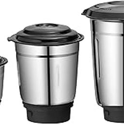 Sanddy mixer grinder 3 pc jar set||compatible with wide range of mixer grinders like cromptonn, baj-aj, sumeet, etc |400+800+1200ml jar set |4 teeth high grade nylon coupler nylon base-31