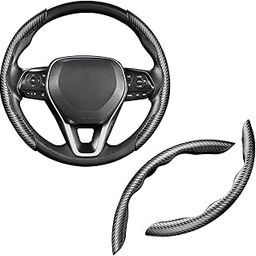 Carbon Fiber Steering Wheel Cover for Taisor All 2024-2024 Onwards Models of Toy-OTA Wheel Grip Cover Cars Universal Fit Anti-Slip, Interior Decoration, Car Accessory, 14.5"-15" (Carbon Black)-45