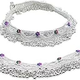 New Sizzling Graceful Trendy Silver Plated Payal Anklet For Girls & Women Ethnic Casual | Ethnic Party | Western Casual | Western Party (Pack of 2)-image-46
