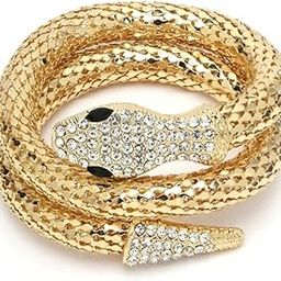 Inventive arts Anti-Tarnish Gold Plated Snake Bracelet Stylish Adjustable Free-Size Wrap Cuff | Hand Bangle Accessories for Women & Girls-4