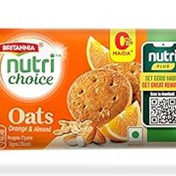 Britannia NutriChoice Oats Orange & Almond Biscuits | 0% Maida, 75 grams-2
