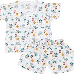 SmileyButtons Baby Unisex Organic Cotton Muslin Halfsleeve Jabla & Shorts 12-18 Months I 1Top+1Bottom-picture-27