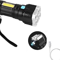Shuttle Art Rechargeable Torch Light,LED 3W Torch Flashlight,Long Distance Beam Range Car Rescue Torch with Hammer Window Glass and Seat Belt Cutter Built(4 Light Modes Torch Light)-30