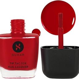 SUGAR Cosmetics Tip Tac Toe Nail Lacquer Classic | Long-lasting, 100% Chip-resistant & Glossy Finish | 10ml - 26 Red Rhapsody - 9ml-image-3