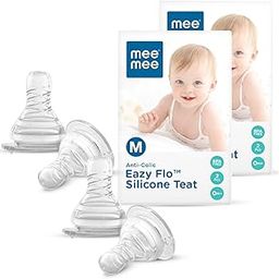 Mee Mee Anti-Colic Easy Flow Soft & Flexible Silicone Teat/Nipple for Babies, Ergonomic Shape with Leak Proof & BPA Free (Medium - Pack of 4)-image-90