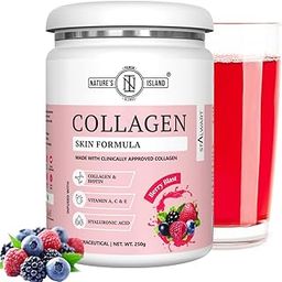 Nature's Island Skin Glow Collagen Powder (Berry, 250g) , Marine Collagen Supplements for Women & Men With Biotin, Vitamin A, C,E, Hyaluronic Acid, for Glowing Skin,Anti Ageing, Firmness, Elasticity, Healthy Hair and Nails.-5