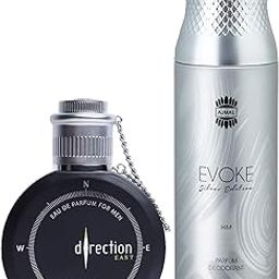 Maryaj Direction East Eau De Parfum Citrus Spicy Perfume 100ml for Men and Ajmal Evoke Silver Edition Him Deodorant Spicy Floral Fragrance 200ml for Men-picture-22