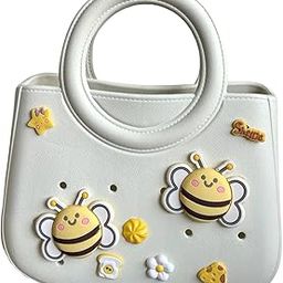 The Style SutraBeach Tote Bag Waterproof EVA Trendy Beach Hole Bag for Outdoor Pool Holiday White w Yellow Charm|Clothing, Shoes & Accessories | Womens Handbags & Bags| Womens Handbags & Bags-image-35