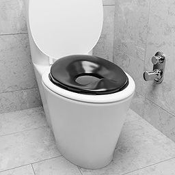 TECHHARK® Baby Potty Training Toilet Seat for Boys And Girls Kids, Non-Slip with Splash Guard, Fits Round & Oval Toilets, Free Includes Storage Hook (BLACK SEAT)-image-96