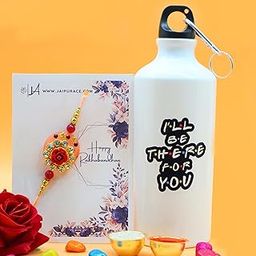 JAIPUR ACE Rakhi Set for Brother | Designer Rakhi with Stylish Quote Bottle & Roli Chawal | Thoughtful Gift Combo for Bhaiya | Personalized & Practical Gift for Brother’s Day or Rakhi-image-42