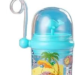 BeFunky Kids Sipper Bottle | Whale Spray Drinking Cup with Straw | Water Bottle for Children | Plastic BPA and Phthalate-Free | 260ml (Blue)-image-43