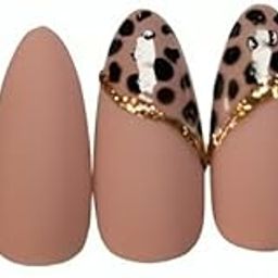 Your Local Manicurist On the Prowl Press On Nails | Leopard Print Fake Nails 20 Pieces Set | Long Coffin Matte Artificial Nail | Reusable Full Cover Glue-On Nail for Women and Girls | Salon Quality Manicure at Home-32